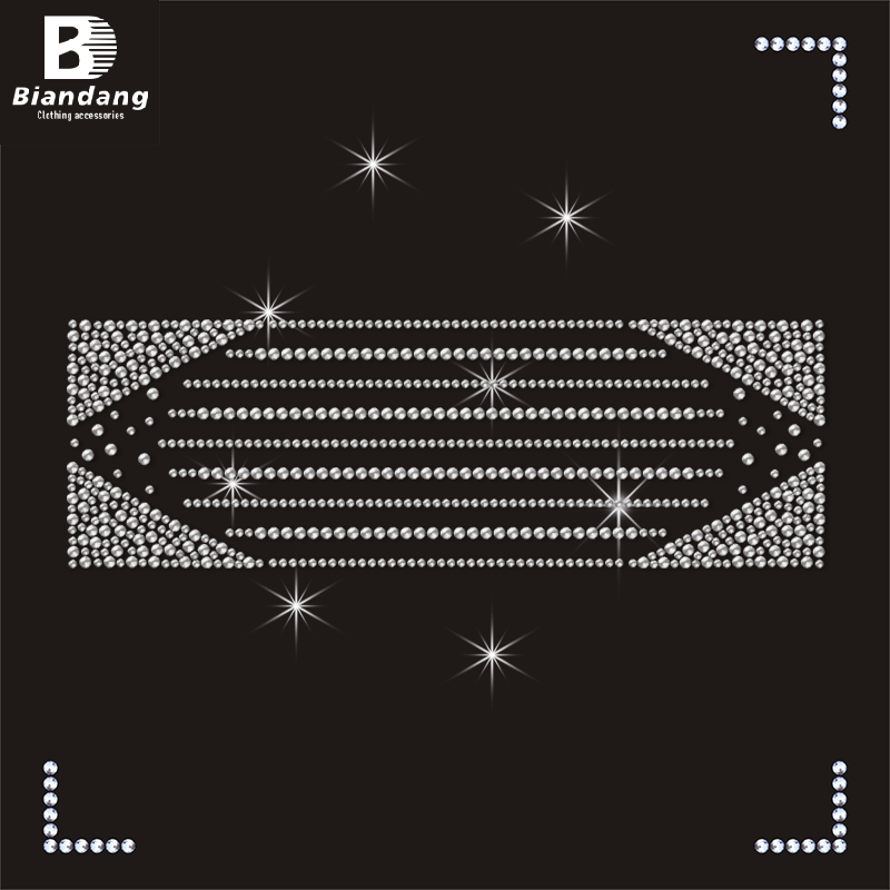 Bling Bling Customized Bow Strips Iron On Rhinestone Transfer Designs Popular Hot Fix Rhinestone Transfer for Shirt