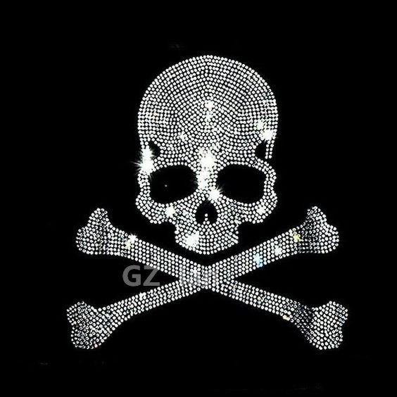 Wholesale Heat Press Bling Strass Template Halloween Skeleton Hand Custom Hotfix Rhinestone Skeleton Iron on Transfer Pattern