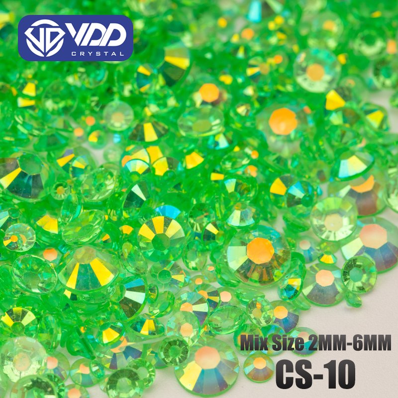 VDD 30g Mix Size 2-6mm Multicolor Resin Rhinestone Crystal Color AB Flatback Stones For DIY Crafts Nail Art Decoration CS-Series