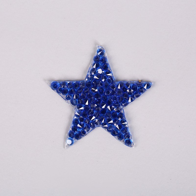 Fashion Hollow Star Patches Iron on Big Small Bling Silver Gold Star Crystal Sparkly Rhinestone Star Patches for Clothing Hat