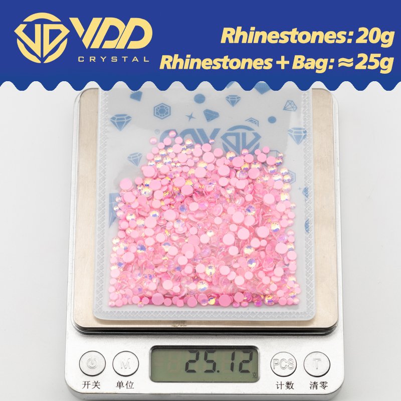 VDD 280 M Grey White Neon Color Mix Size SS6-SS20 Glass Rhinestones Crystal Flat Back Stones For DIY Crafts Nail Art Decorations