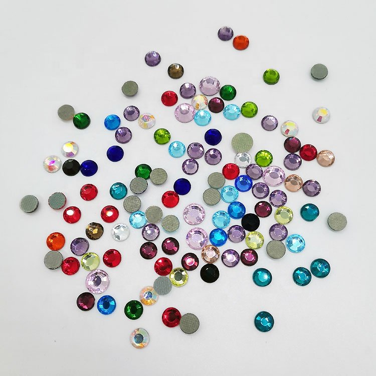 High Quality Crystal AB HotFix Loose Rhinestones Flat Back Glass Crystal Hot Fix Rhinestone For Dresses