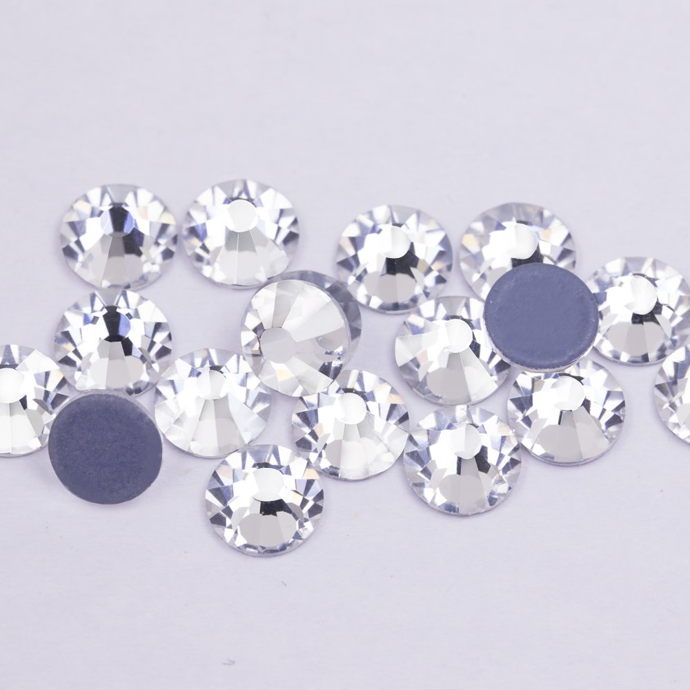 Junjiao clear crystal hotfix high quality hotfix glass rhinestones for clothes shoes bags motif decoration crystal color