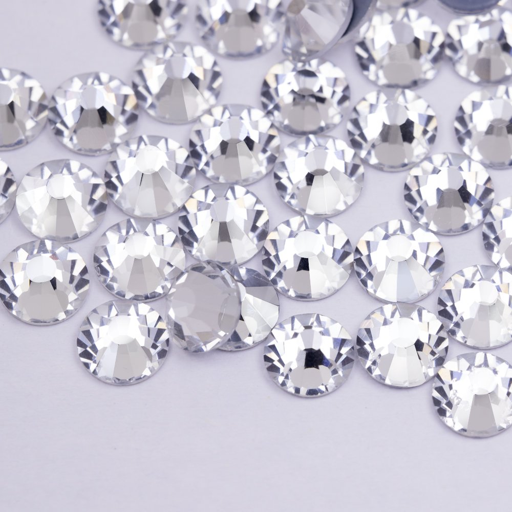 Junjiao clear crystal hotfix high quality hotfix glass rhinestones for clothes shoes bags motif decoration crystal color
