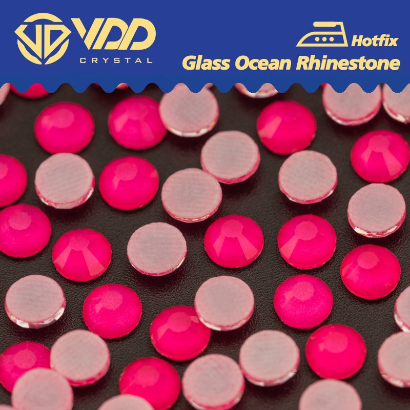 VDD Hot-Fix SS6-SS30 Neon-color Glass Rhinestones Crystal Flatback Strass Stones For Clothes Fabric Decoration Wedding Dress