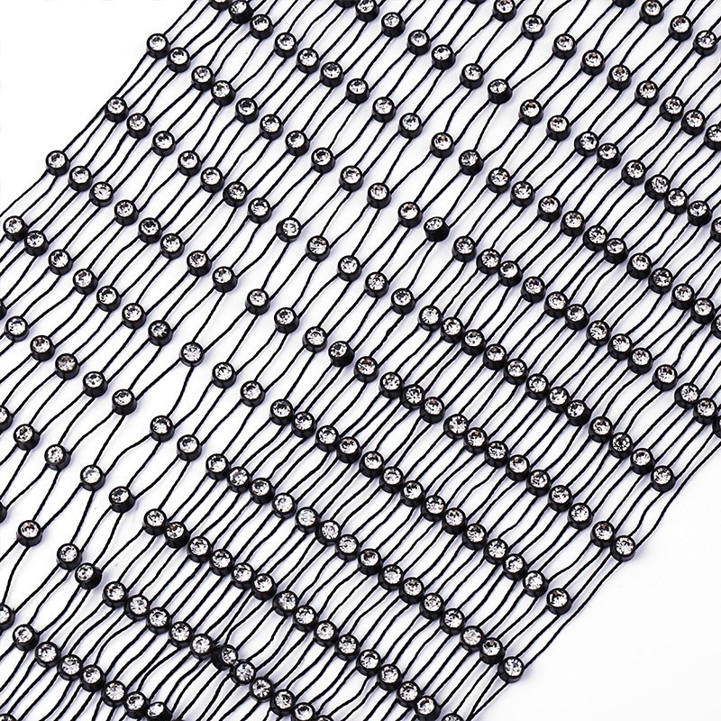Plastic Rhinestone Mesh Fabric Wholesale Stretch Rhinestone Trim Crystal Opp Bag Stone for Shoes Custom Size Nail Rhinestones