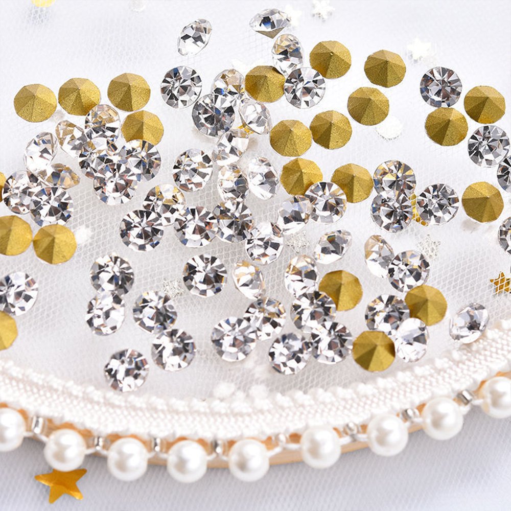 Wholesale Luxury Customized Crystal Rhinestone Stone Diamond SS3/4/6/8/10/12/16/20 Pointback Glass Crystal For Wedding Dress