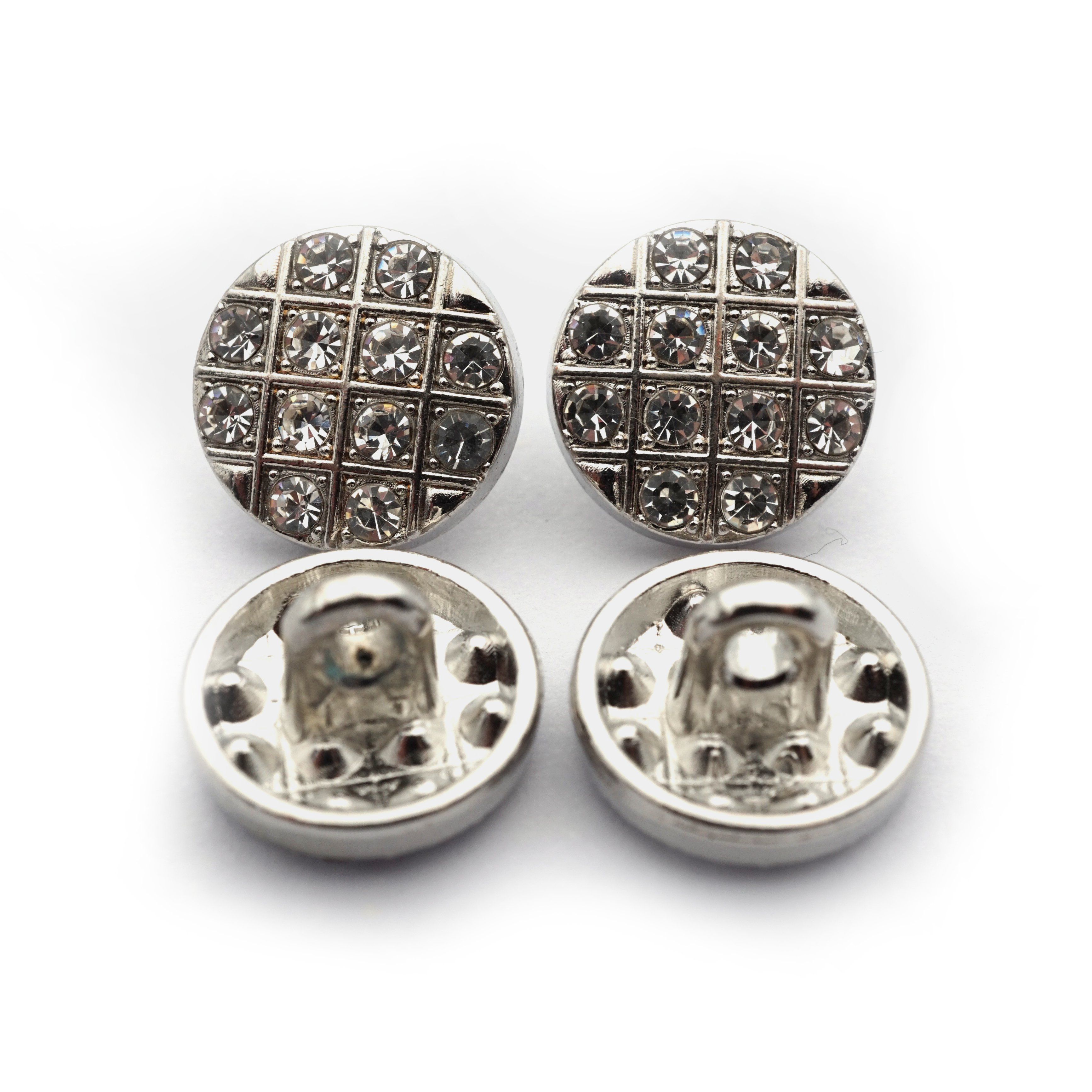 Metal Rhinestone Button Crystal Diamond Sewing Shank Button With Rhinestone