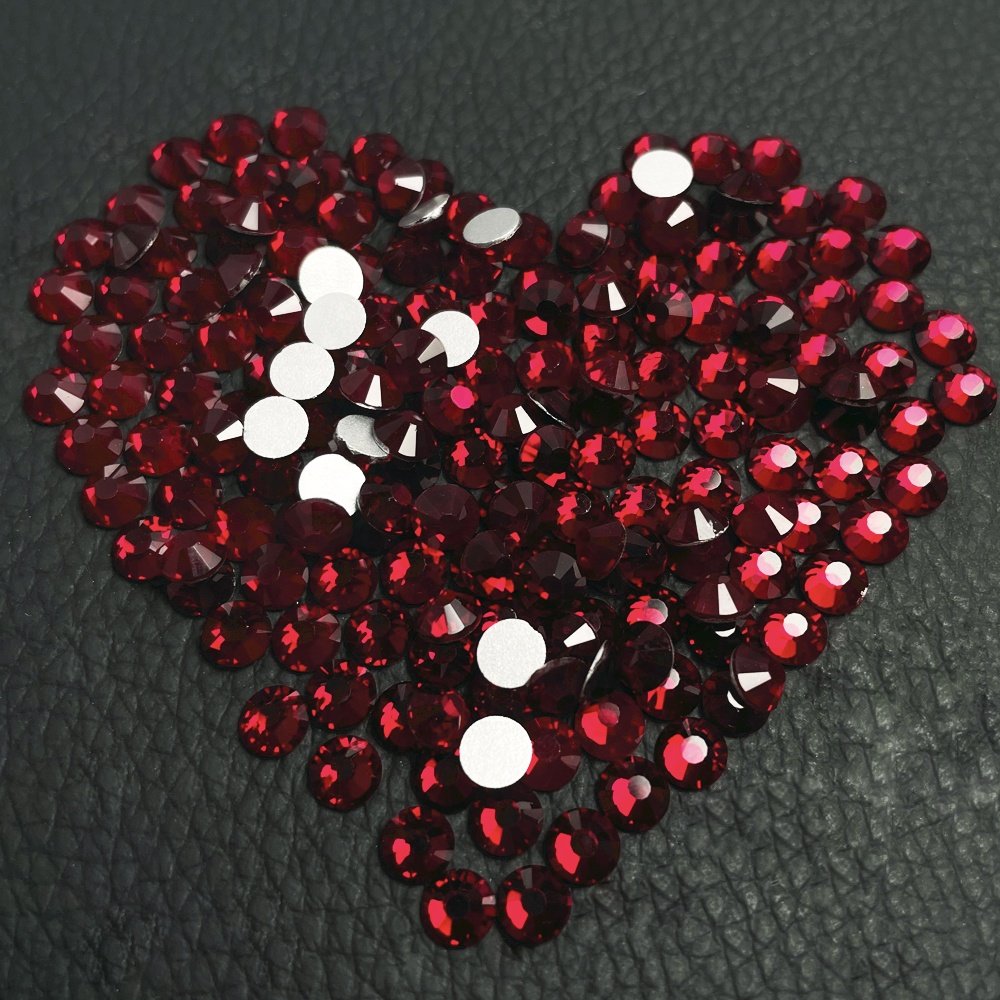Yantuo Non-Hot Fix Crystal Rhinestones Nail Flatback Stone Siam Flat Back Glass for Nail Art Shoes Bags Garments Phone Cases