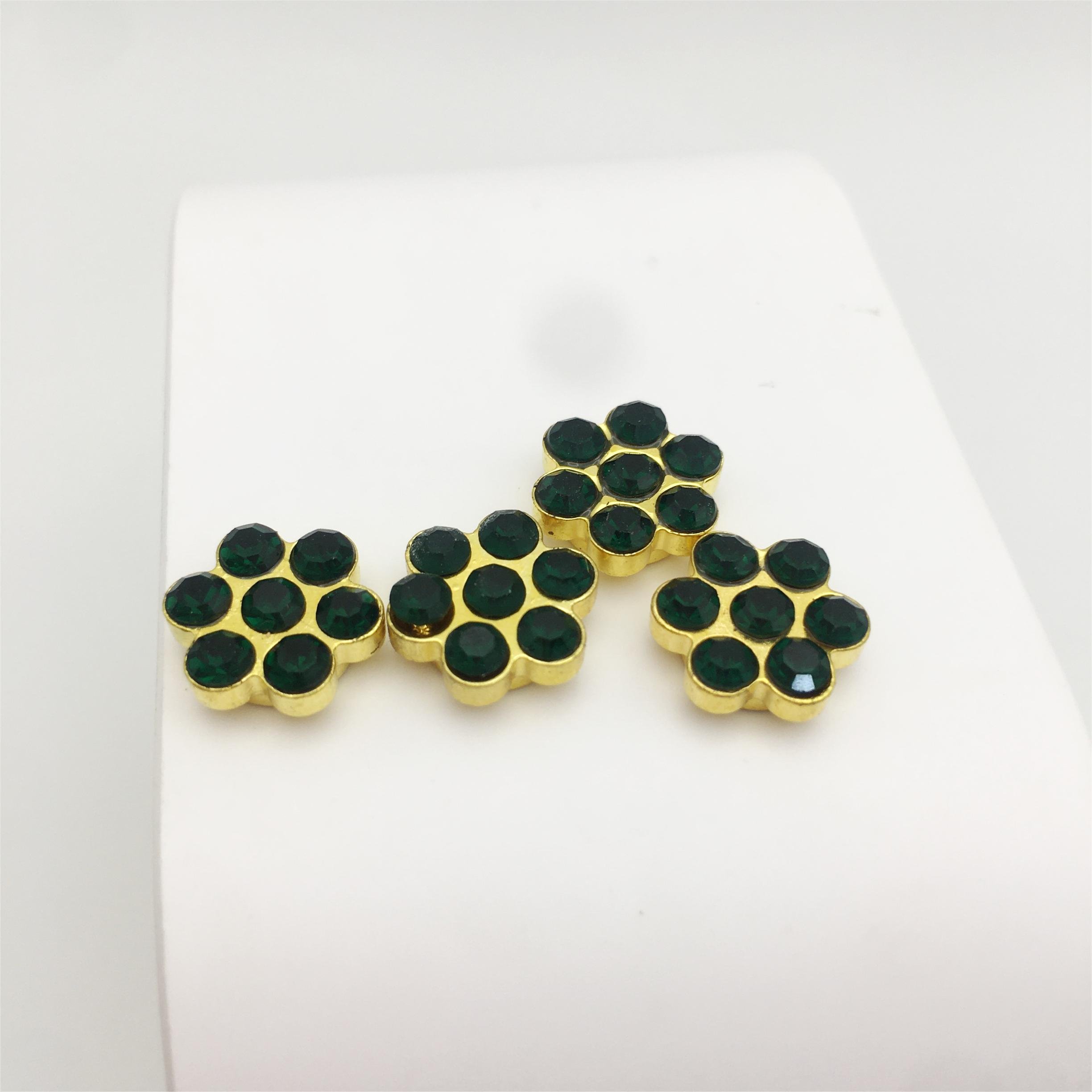 SINRONG Good Price Rhinestone Flower Shaped Flower Tray Flower Diamond Buckle Butterfly Diy Nail Bead Accessory Double Layer