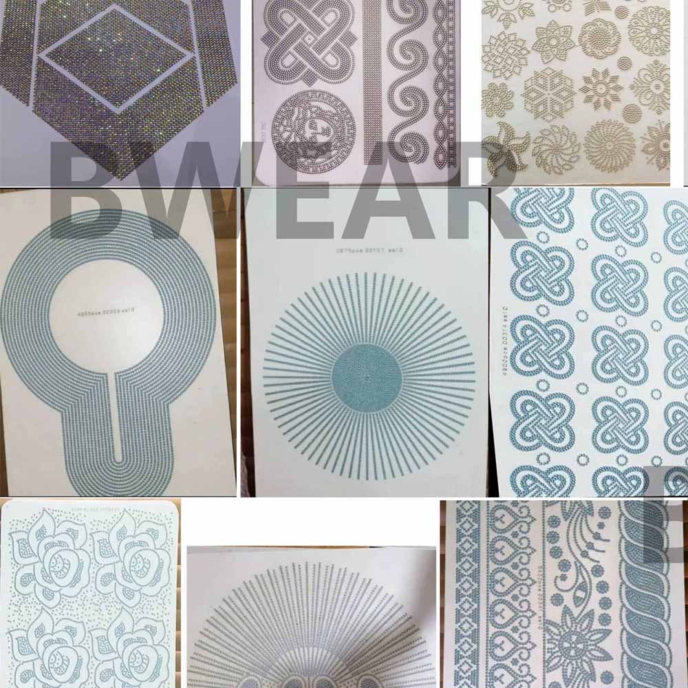 Fashion Models Templates Customize Design Motives Rhinestone Pattern Card boards For Stoning And Transferring On Transfer Dheet