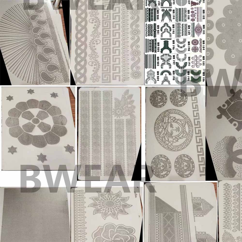 Fashion Models Templates Customize Design Motives Rhinestone Pattern Card boards For Stoning And Transferring On Transfer Dheet