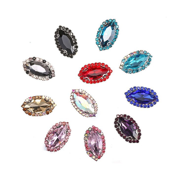 Beautiful Fancy flat back sew on rhinestone for wedding dress