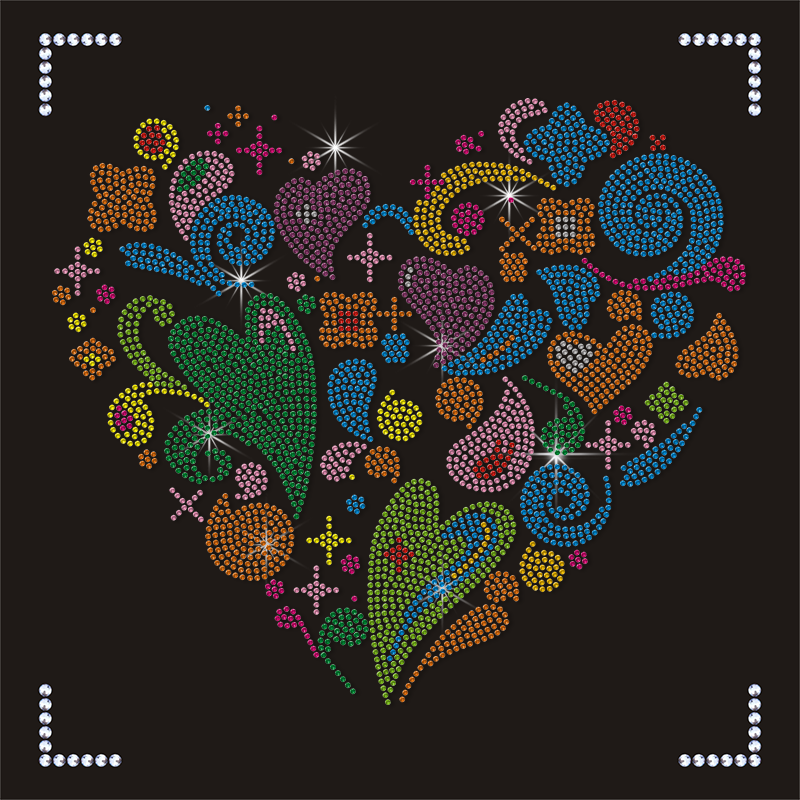 Custom Rhinestone Transfers T-shirt Sticker Heat Transfer Rhinestone Transfers for Clothing