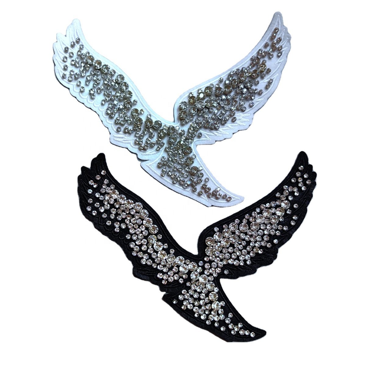 18cm 21cm custom eagle rhinestone handmade sewed patch applique for jackets