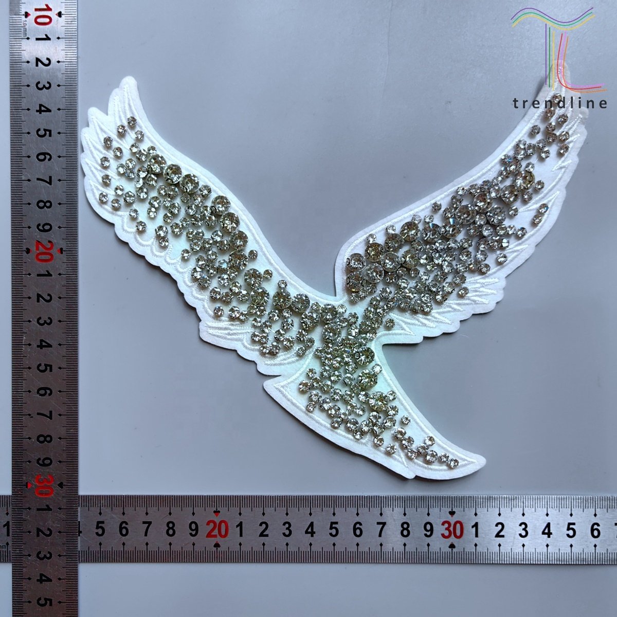 18cm 21cm custom eagle rhinestone handmade sewed patch applique for jackets
