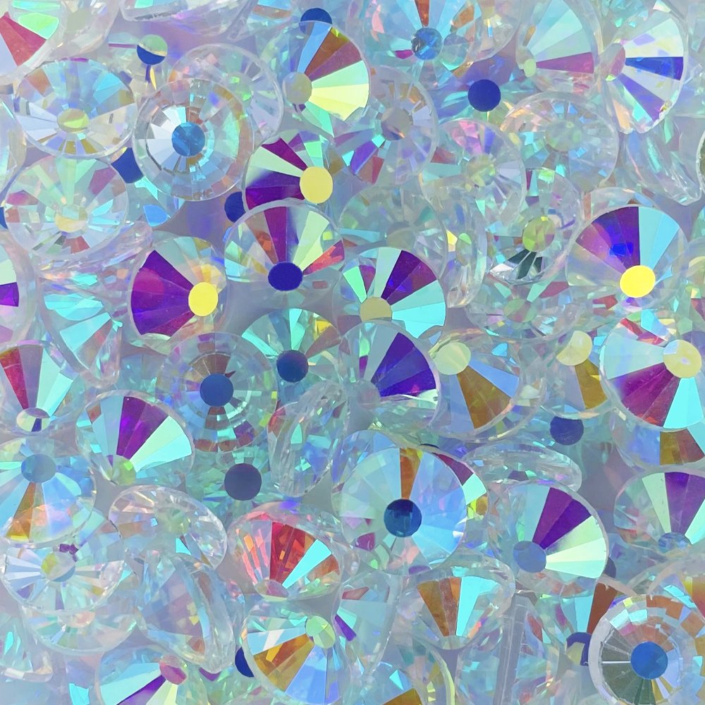 Yantuo Transparent AB SS50 10mm Flatback rhinestones cristal Stone Non-Hot Fix round Crystal Rhinestones for nail art decoration
