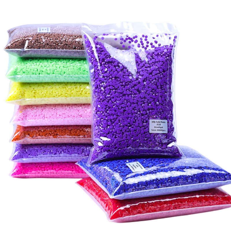 Juli Factory Wholesale 3mm 4mm 5mm Flat Back Resin Rhinestone Jelly Non Hotfix Rhinestone In Bulk Package For Garment Decoration