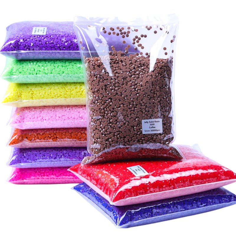 Juli Factory Wholesale 3mm 4mm 5mm Flat Back Resin Rhinestone Jelly Non Hotfix Rhinestone In Bulk Package For Garment Decoration