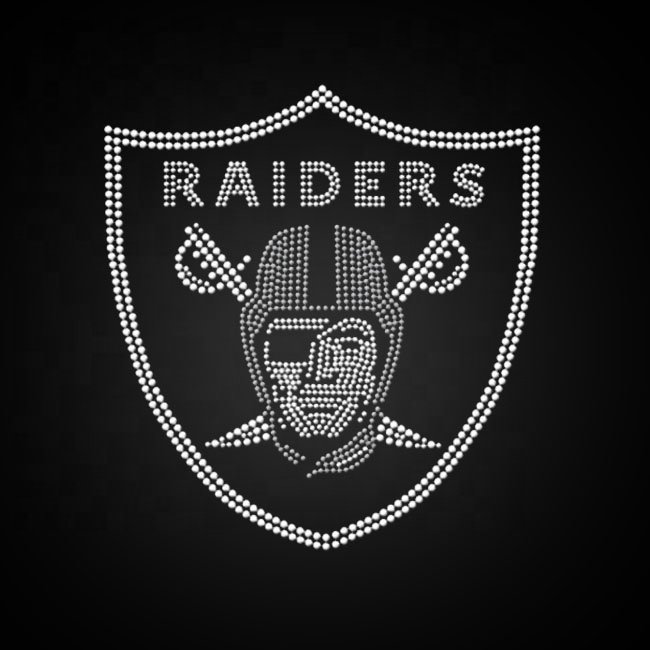 Custom Football Sports Team Logo Bling Rhinestone Iron-On Motif Heat Transfer Design for Nails and Hats Heart Shape