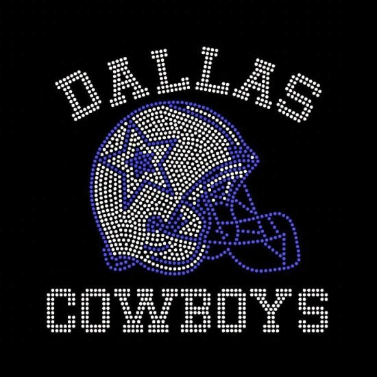 Custom Football Sports Team Logo Bling Rhinestone Iron-On Motif Heat Transfer Design for Nails and Hats Heart Shape