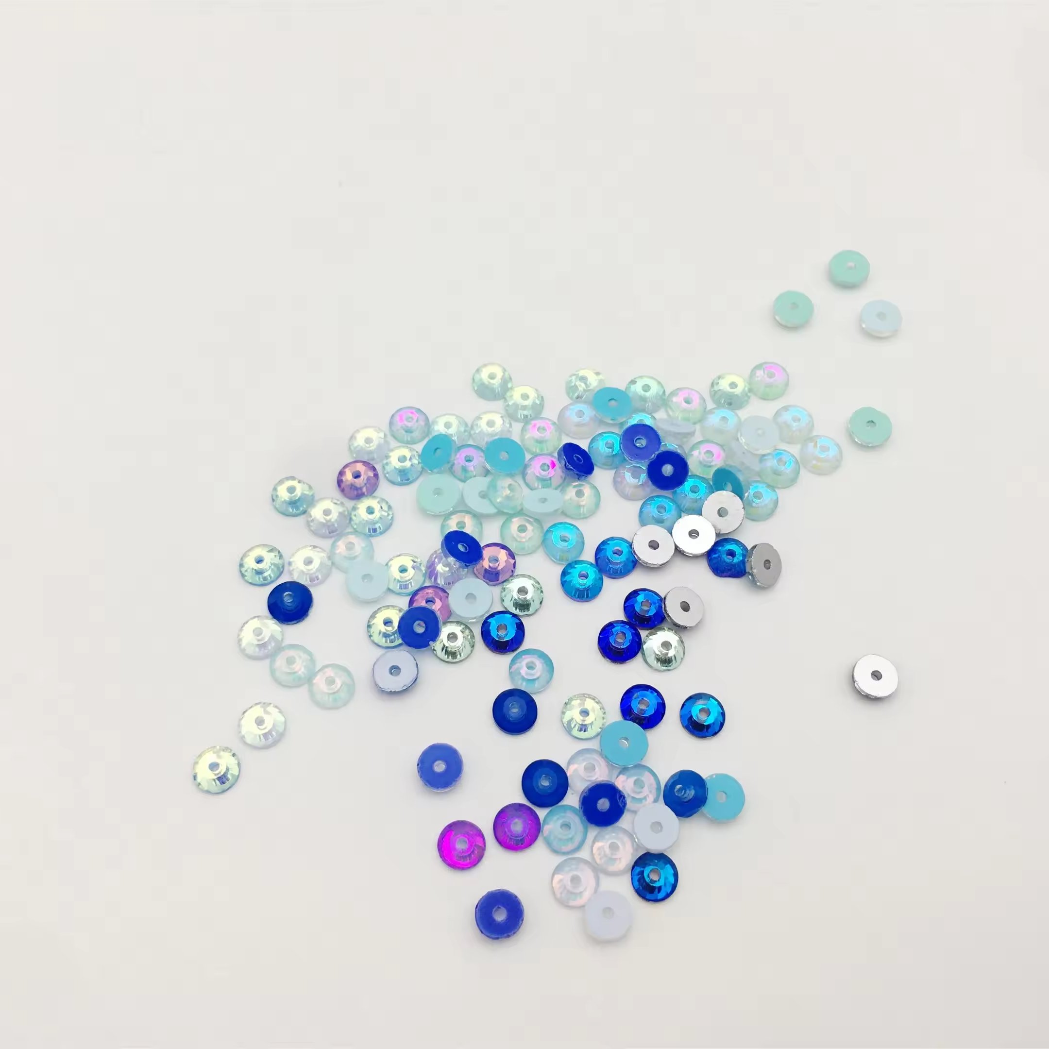 Mid-hole colored glass rhinestone, sparkling, loose rhinestone wedding dress hand sewn round