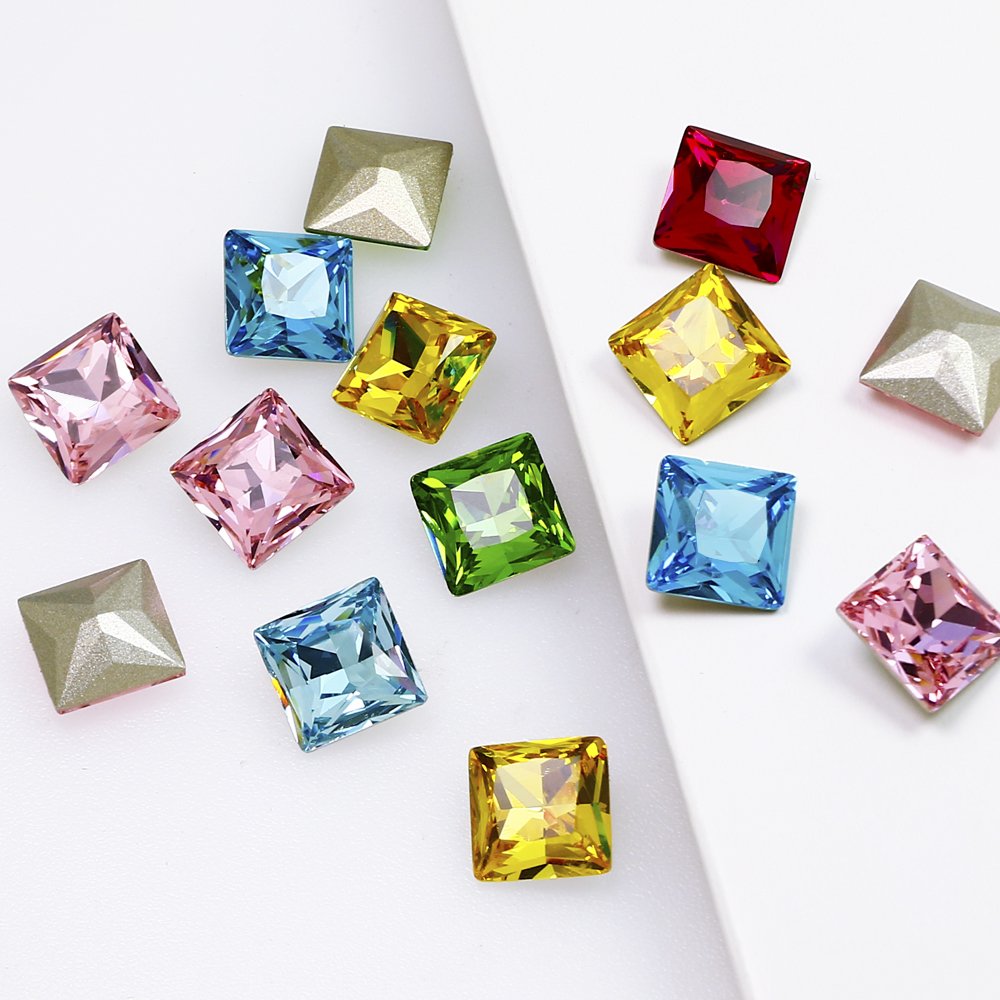Dongzhou Square Fancy Stones pointback K9 crystal wholesale rhinestones lead-free crystal beads for jewelry diy decoration