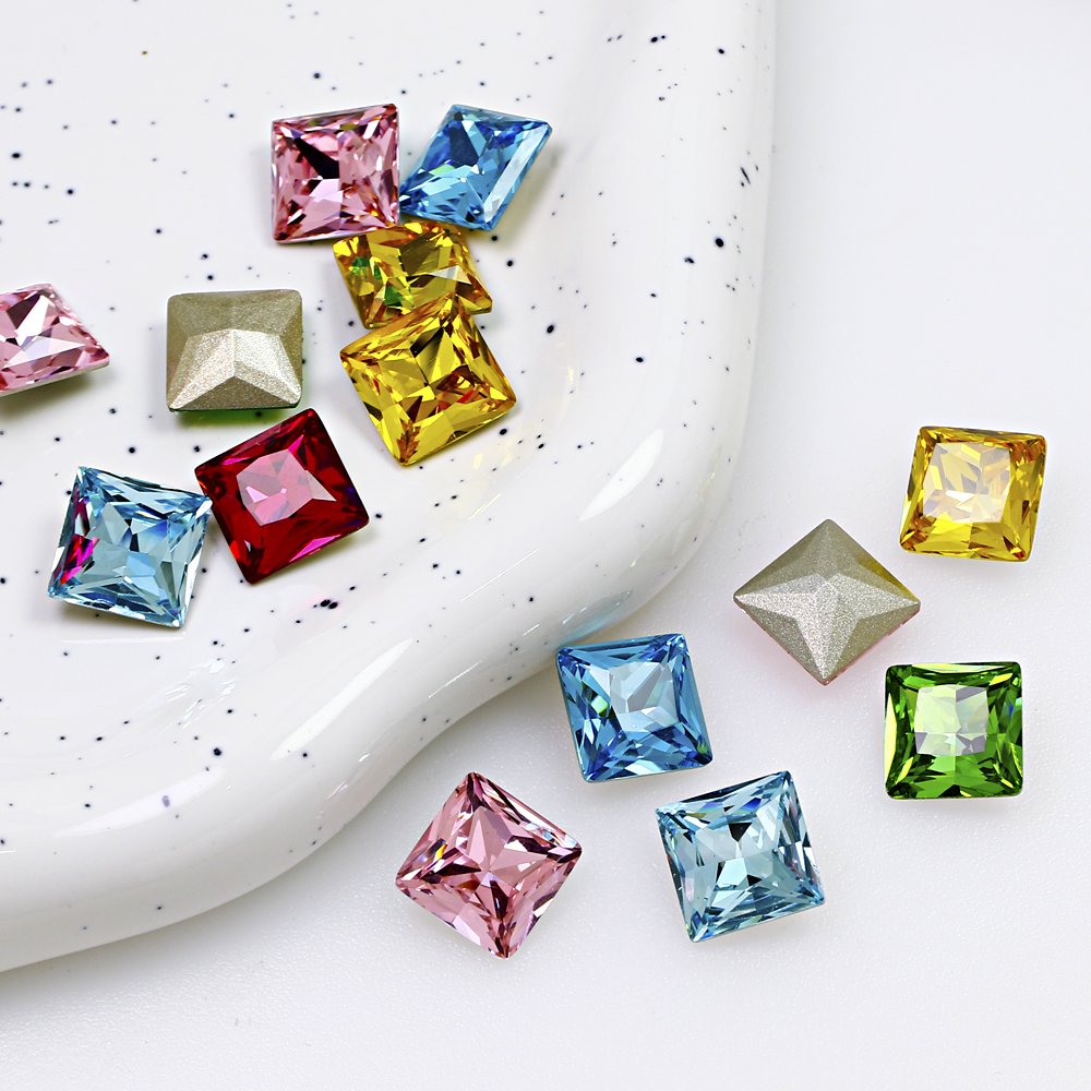 Dongzhou Square Fancy Stones pointback K9 crystal wholesale rhinestones lead-free crystal beads for jewelry diy decoration