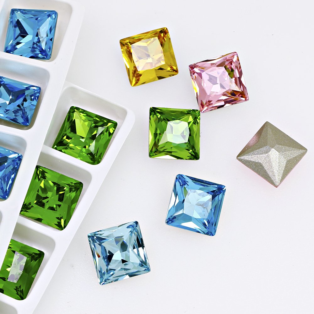 Dongzhou Square Fancy Stones pointback K9 crystal wholesale rhinestones lead-free crystal beads for jewelry diy decoration
