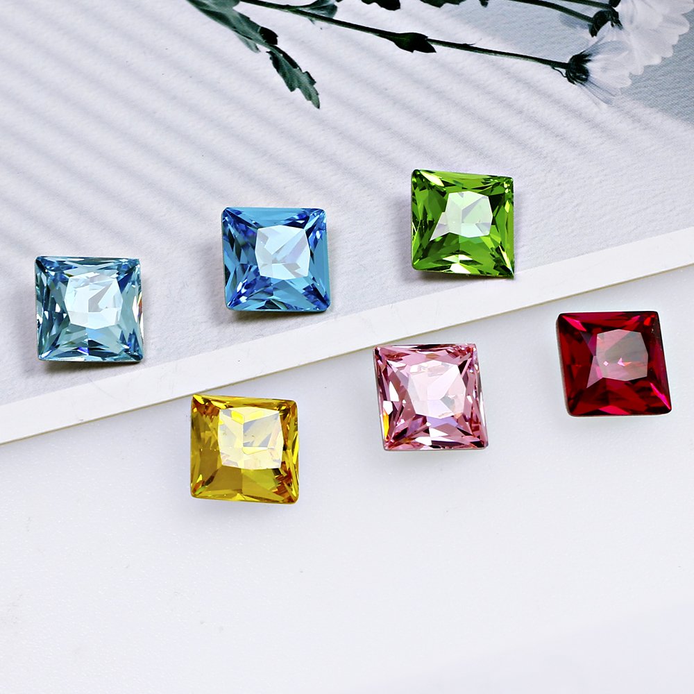 Dongzhou Square Fancy Stones pointback K9 crystal wholesale rhinestones lead-free crystal beads for jewelry diy decoration
