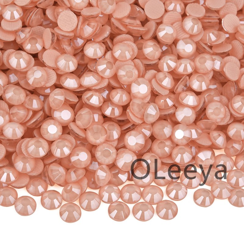 OLeeya 4A Quality Glass Hotfix Mocha Colors With German Glue On Rhinestones Jeans Decoration Hot Fix Rhinestone for Bows Decals