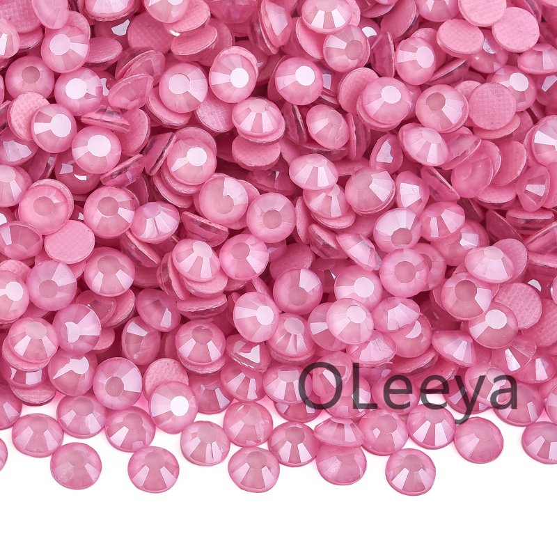 OLeeya 4A Quality Glass Hotfix Mocha Colors With German Glue On Rhinestones Jeans Decoration Hot Fix Rhinestone for Bows Decals