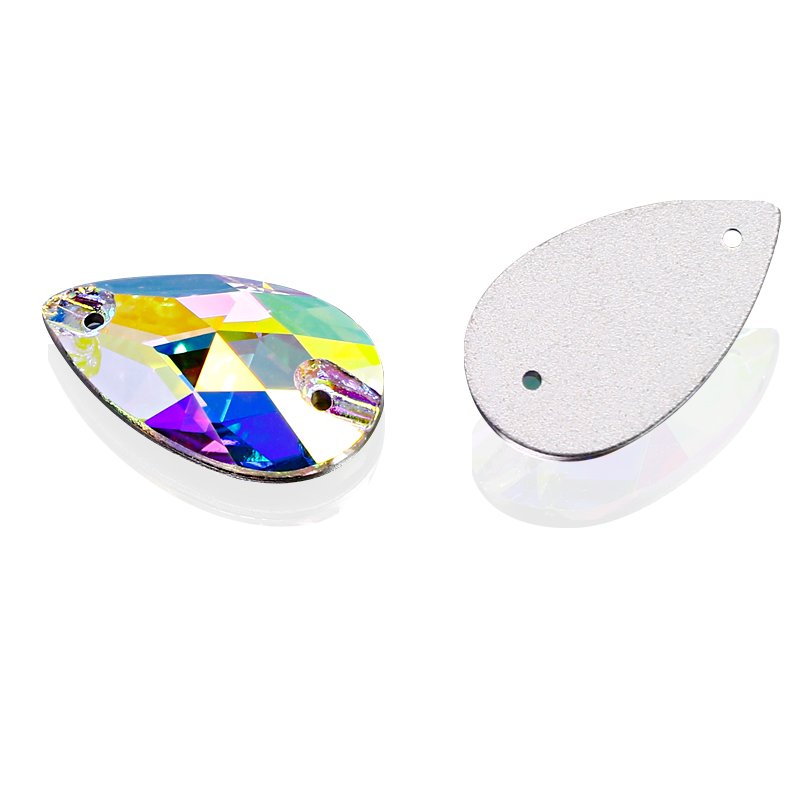 Dongzhou 12*7mm waterdrop sew on crystal flatback rhinestones wholesale lead-free crystal beads garment shoes sewing accessories