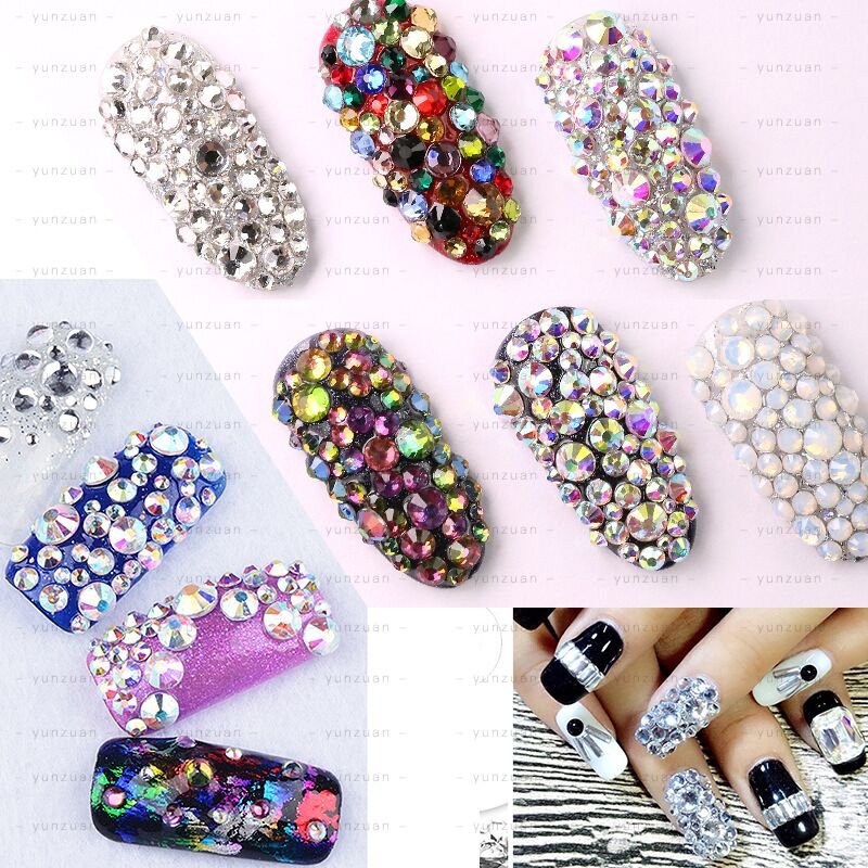 Wholesale Bulk Package Crystal AB Glass Rhinestone Non Hotfix Flatback Rhinestone For Nail Art