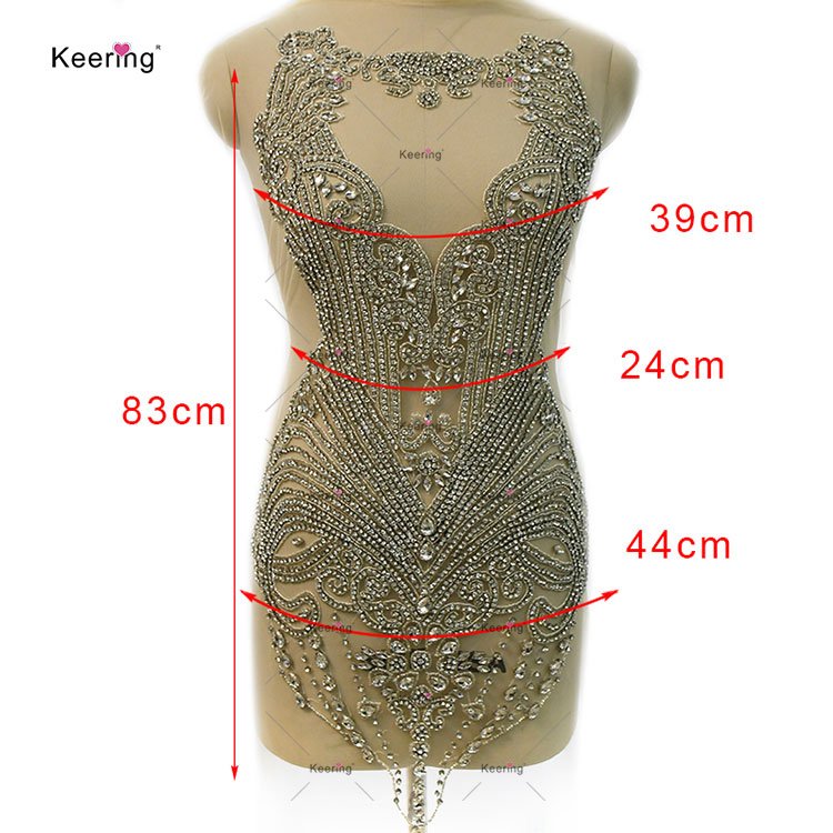 WDP-448 Hot Sale Handmade Custom Design Crystals Rhinestone Applique With Sexy Necklace For Mermaid Wedding Dress Mini Club