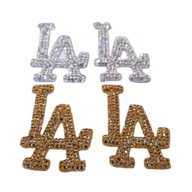 Bgas Shoes Designer logo brand name letters alphabet 3D custom rhinestone iron on patches pvc patches for hats
