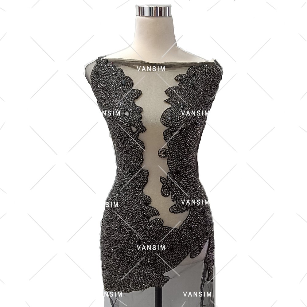 New wholesale rhinestone bodice applique crystal panel wedding evening party bridal dress patch