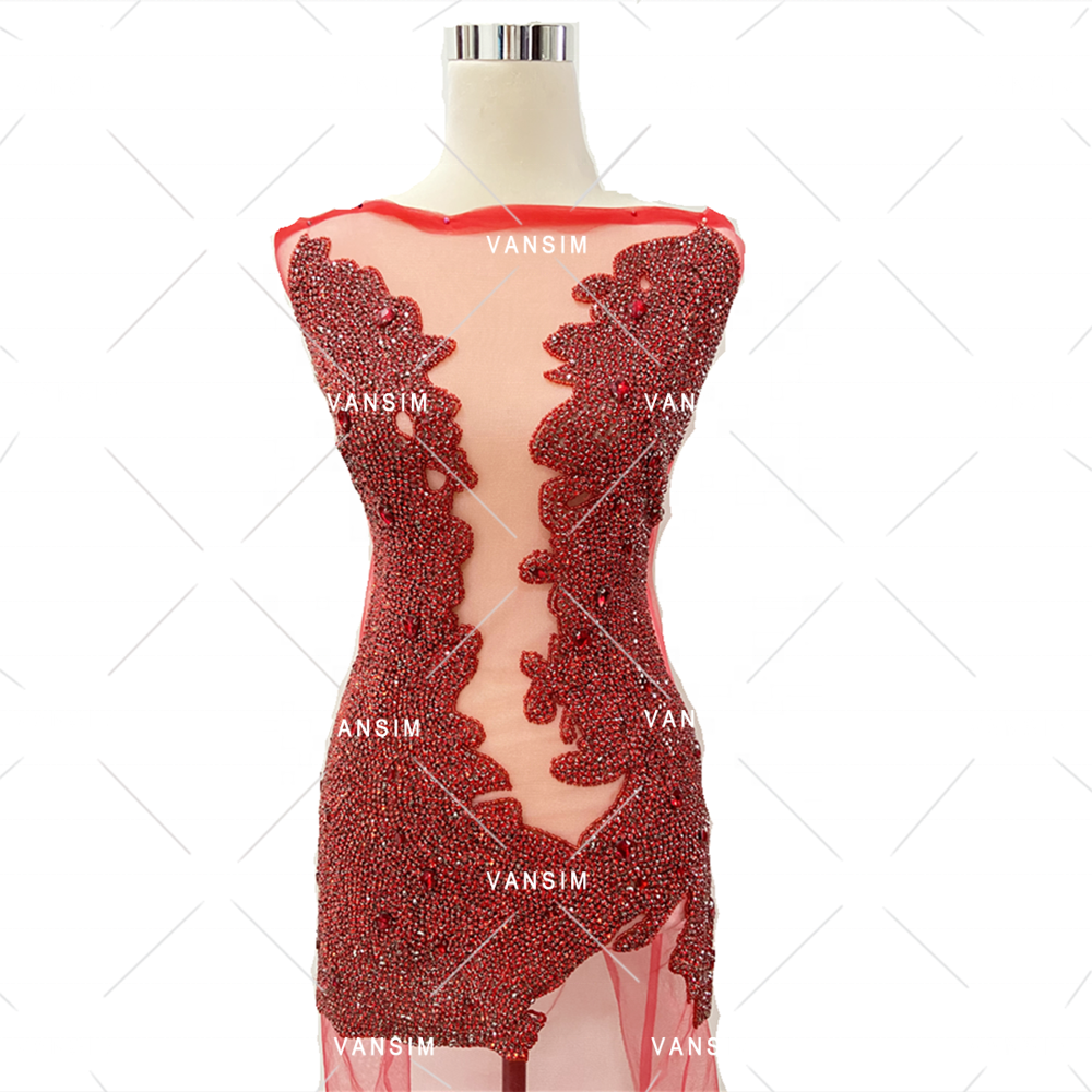 New wholesale rhinestone bodice applique crystal panel wedding evening party bridal dress patch