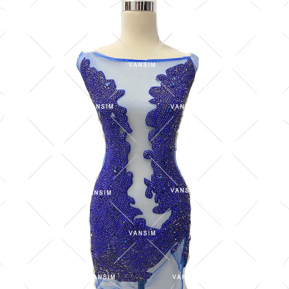 New wholesale rhinestone bodice applique crystal panel wedding evening party bridal dress patch