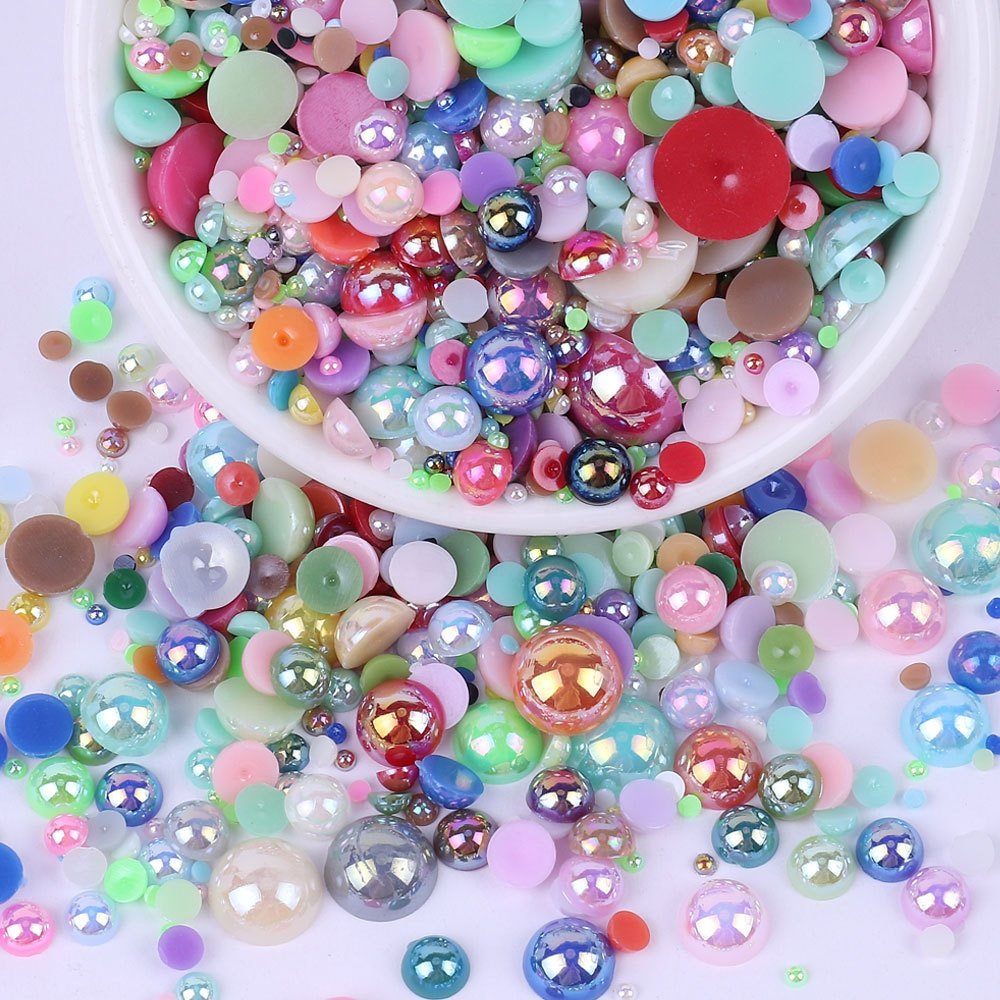 Yantuo 2-14mm AB color Flat-back half face pearl Bulk Rhinestone Pearls ABS Half Pearls Fast Delivery Used for decoration