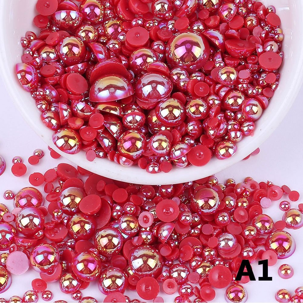 Yantuo 2-14mm AB color Flat-back half face pearl Bulk Rhinestone Pearls ABS Half Pearls Fast Delivery Used for decoration