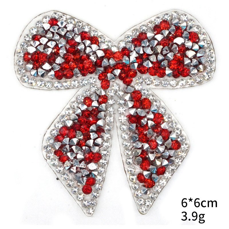 RHINESTONE BOW Appliques Sparkling Diamonds Patches Decorative Accessories DIY for Bags CRYSTAL Bow patches