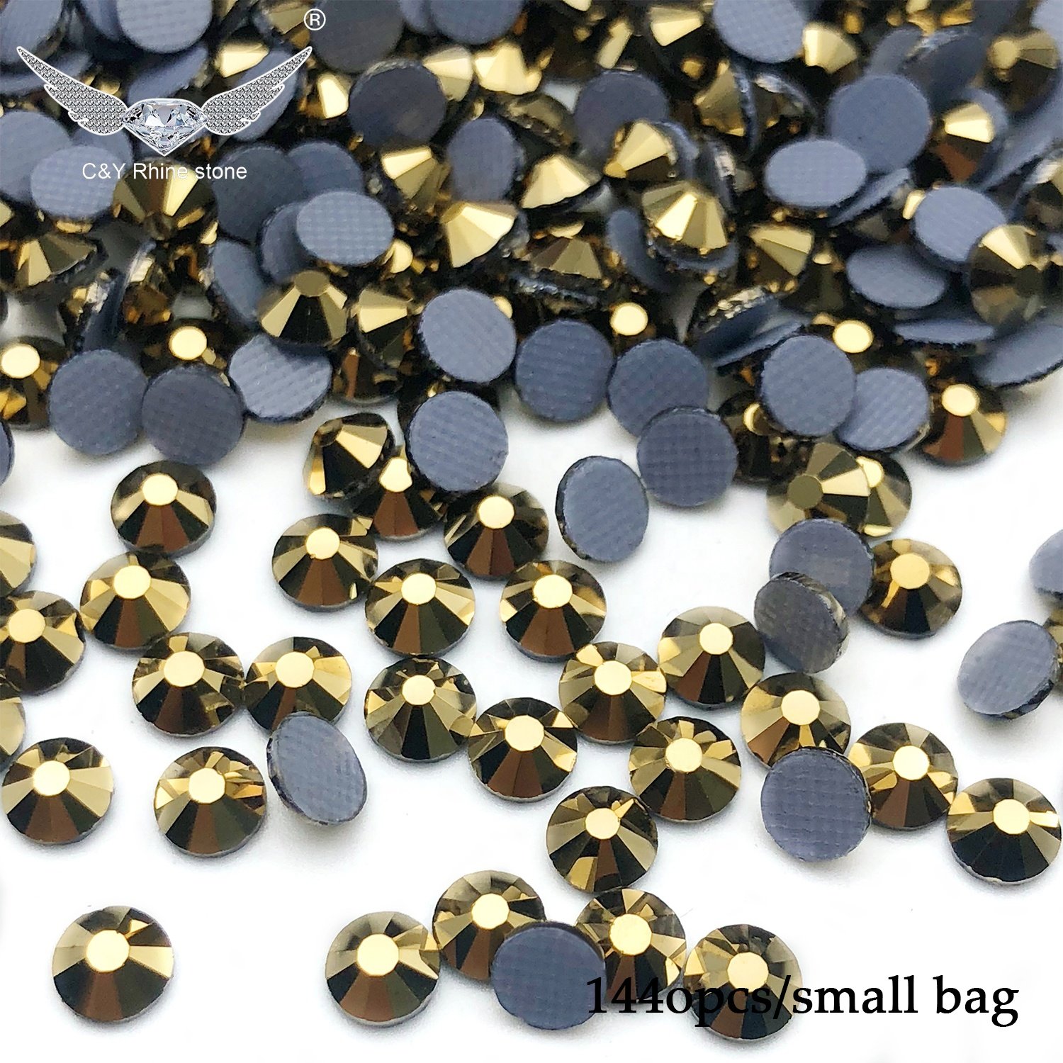 C&Y Wholesale Glass Iron On Rhinestone Crystal Heat Transfer Washable Back Bulk Hotfix Rhinestones