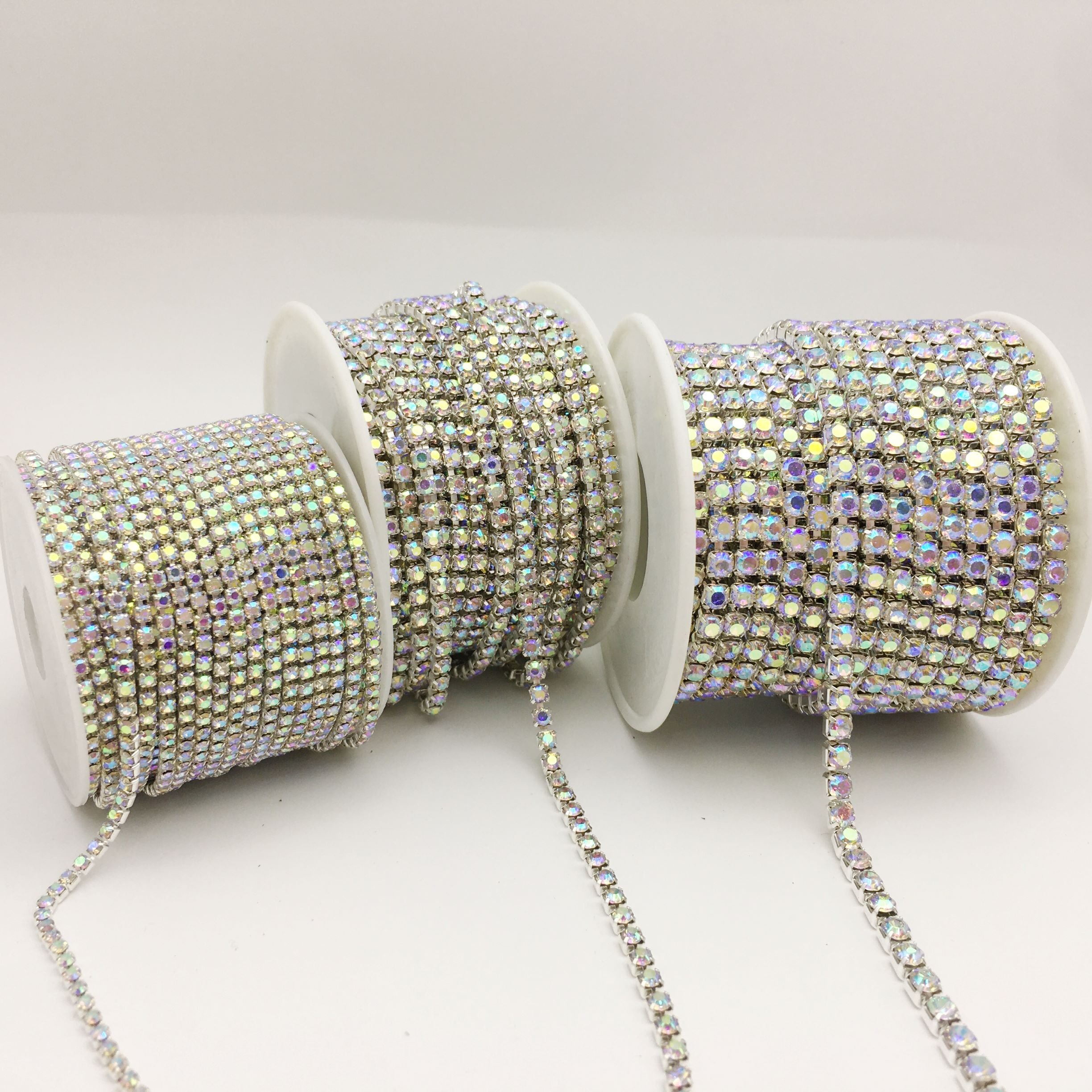 SINRONG Claw chain decorative rhinestone Wholesale crystal custom sewn 2/3/4mm crystal sewing flatback rhinestones