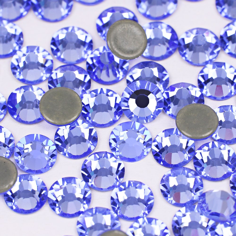 Dongzhou crystal 1440pcs Paper bag Crystal rhinestones Light Sapphire Round Hotfix Flatback crystal stone for decoration