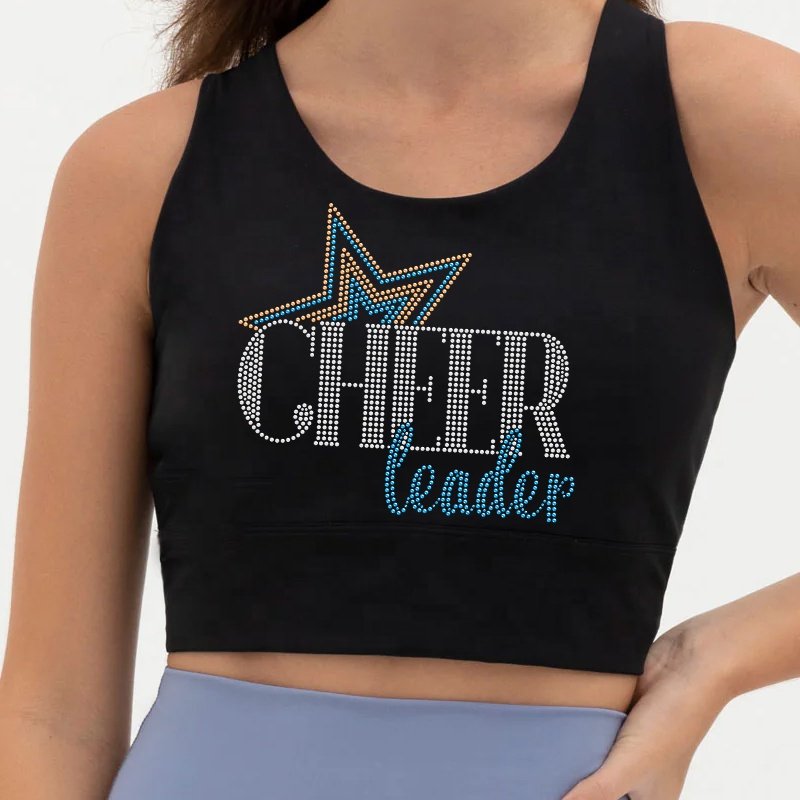 Wholesale Cheer Leader factory custom hot fix rhinestone design for uniforms