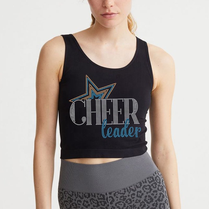 Wholesale Cheer Leader factory custom hot fix rhinestone design for uniforms