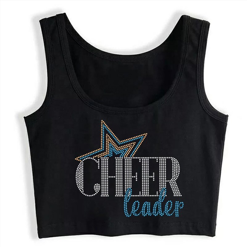 Wholesale Cheer Leader factory custom hot fix rhinestone design for uniforms