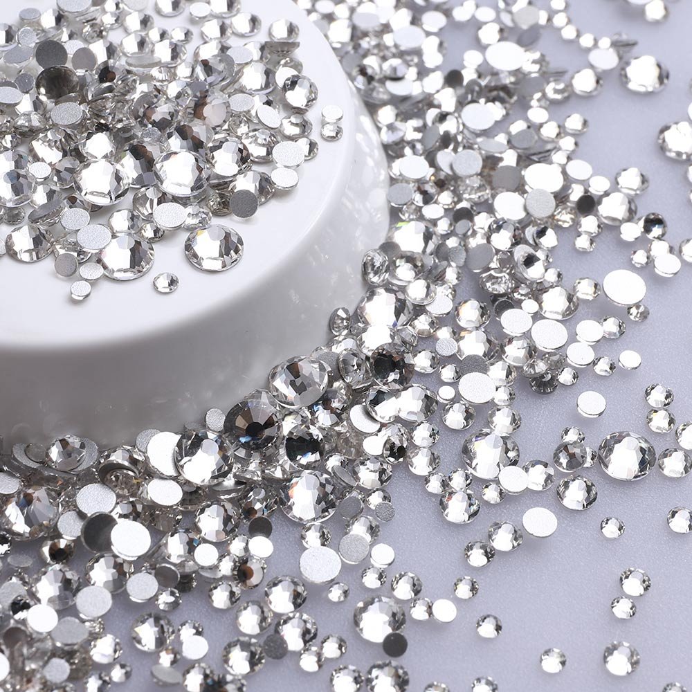 Wholesale Custom ss4-ss20 Mix Size Rhinestone Non Hotfix Flat Back Rhinestones Bulk Crystal For Nair Art Decoration