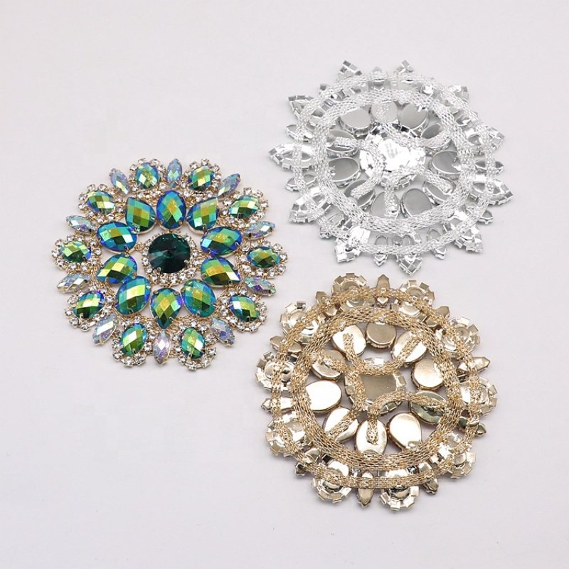Gorgeous crown Rhinestone AB Crystal Bridal belt Rhinestone Applique For Fancy Dress Clothes Crafts